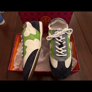 Tory Burch Serif Sneaker Tumbled Leather